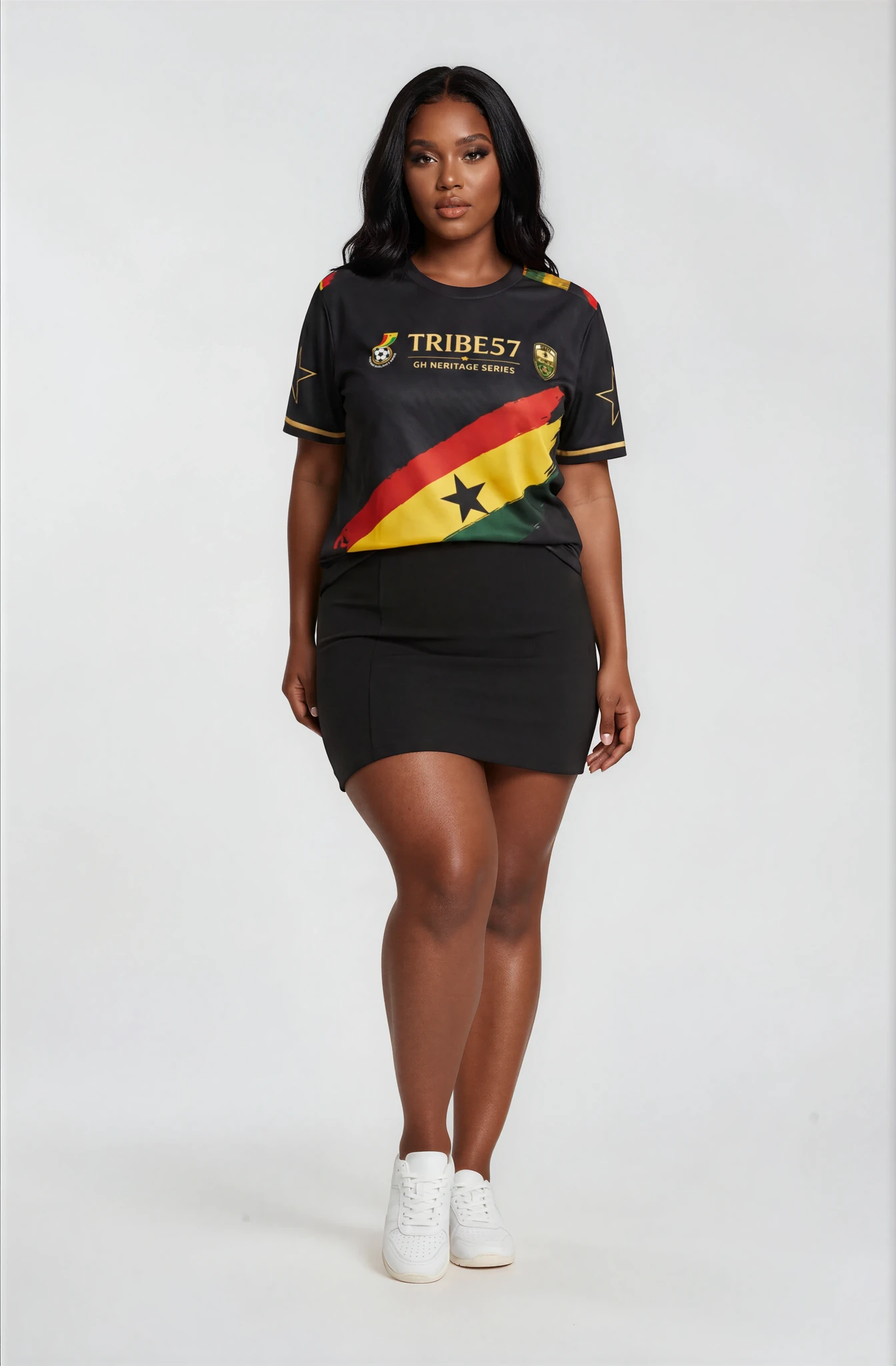 Ancestor Code – Premium Ghana Heritage Jersey (Black)