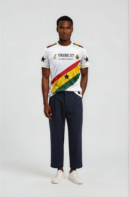 Tribe 1957 – Premium Ghana Heritage Jersey (White)
