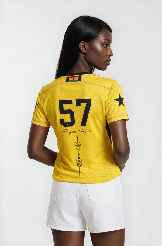 Roots of Glory – Premium Women’s Ghana Heritage Jersey (Yellow)