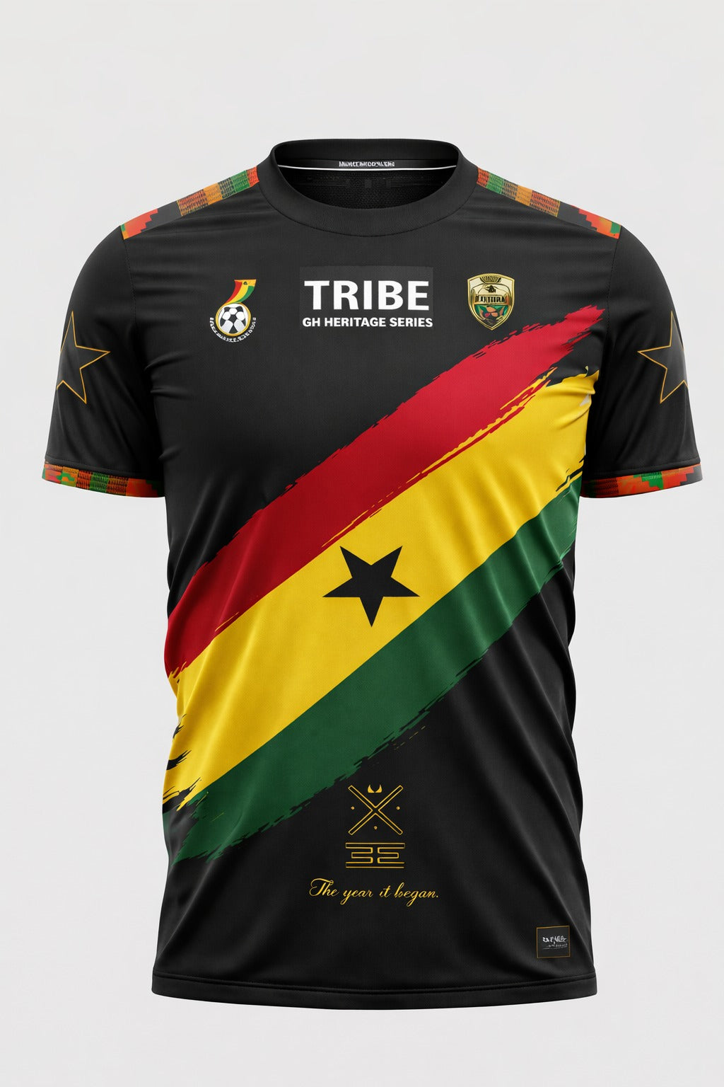 Ancestor Code – Premium Ghana Heritage Jersey (Black)