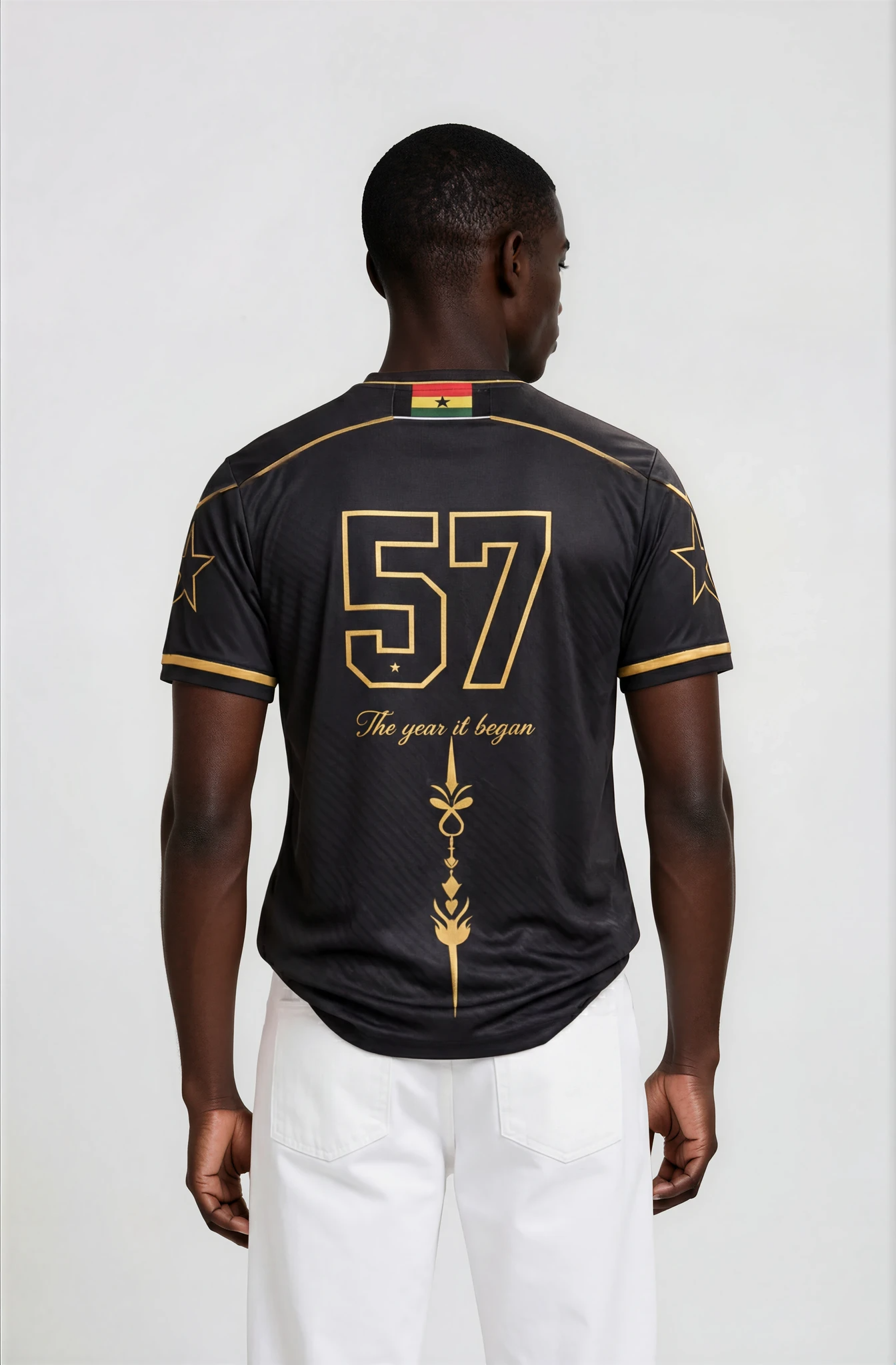 Ancestor Code – Premium Ghana Heritage Jersey (Black)