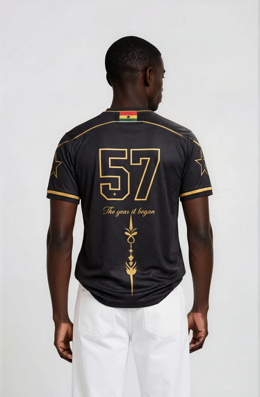 Ancestor Code – Premium Ghana Heritage Jersey (Black)