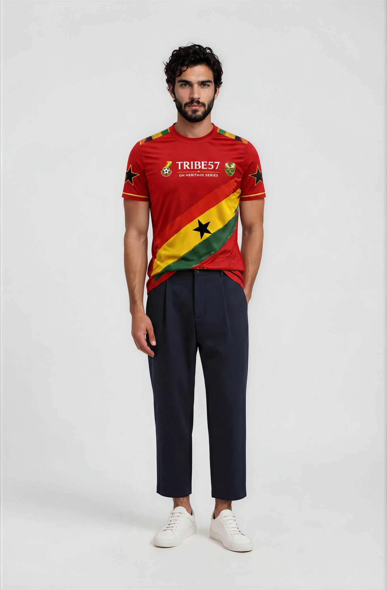 Fire of Unity – Premium Women’s Ghana Heritage Jersey (Red)